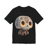 Glow-Eyed Aztec Skull Chibi Unisex T-Shirt