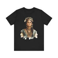 Inca Warrior Woman Watercolor Portrait and Tribal Jewelry Unisex T-Shirt
