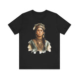 Inca Warrior Woman Watercolor Portrait and Tribal Jewelry Unisex T-Shirt