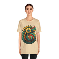 Colorful Quetzalcoatl Sun Serpent Glyph Style Unisex T-Shirt