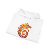 Spiral Quetzalcoatl Feathered Serpent Glyph Style Unisex Hoodie