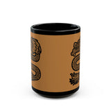 Dragon Aztec Illustration Black Mug