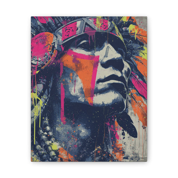 Neon Maya Street Warrior Graphic Canvas