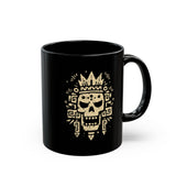 Ah Puch Skull Crown Mayan Glyph Style Black Mug