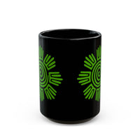 Aztec Plant Spiral Symbol Black Mug