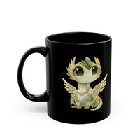 Chibi Quetzalcoatl Feathered Serpent Black Mug