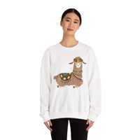 Resting Alpaca In Traditional Ornaments Unisex Sweatshirt
