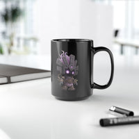 Shadow Aztec God with Glowing Eyes Black Mug