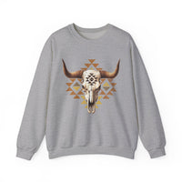 Tribal Bull Skull Earth Symbol Illustration Unisex Sweatshirt