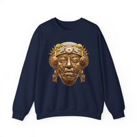 Aztec Golden Solar Deity Mask Unisex Sweatshirt