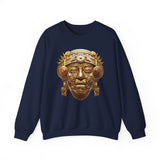 Aztec Golden Solar Deity Mask Unisex Sweatshirt