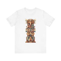 Stacked Tribal Totem Symbols Geometric Faces Unisex T-Shirt