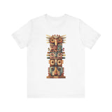 Stacked Tribal Totem Symbols Geometric Faces Unisex T-Shirt