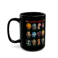 Aztec Gods Chibi Characters Pantheon Black Mug