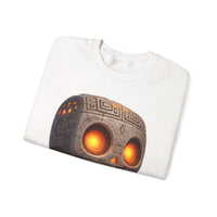 Glow-Eyed Tribal Stone Skull Unisex Sweatshirt