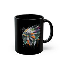Urban Feather Headdress Graffiti Black Mug