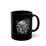 Urban Feather Headdress Graffiti Black Mug