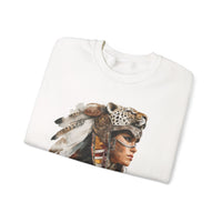 Aztec Jaguar Warrior Woman Watercolor Unisex Sweatshirt
