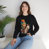Chibi Inca Warrior Riding Llama Cartoon Unisex Sweatshirt