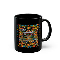 Pre-Columbian Tribal Stripe Pattern Black Mug