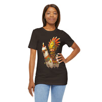 Cute Chibi Inca Warrior and Llama Cartoon Unisex T-Shirt