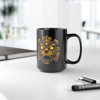 Mayan Jaguar Totem Tribal Style Black Mug