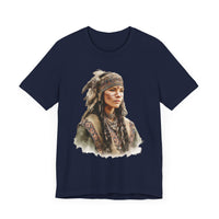 Inca Warrior Woman with Feathered Headdress Watercolor Unisex T-Shirt