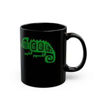 Mesoamerican Chameleon Symbol Black Mug