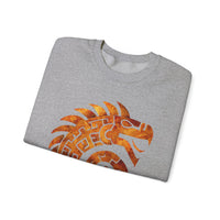 Spiral Quetzalcoatl Feathered Serpent Glyph Style Unisex Sweatshirt