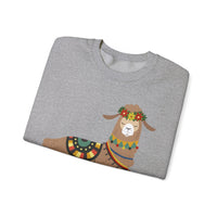 Resting Alpaca In Traditional Ornaments Unisex Sweatshirt