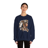 Aztec Jaguar Warrior Woman Watercolor Unisex Sweatshirt
