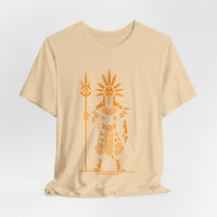 Sun Staff Shaman Tribal Symbol Gold Line Unisex T-Shirt