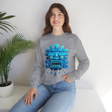 Tlaloc Rain God Blue Mask Glyph Style Unisex Sweatshirt