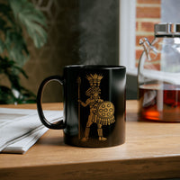 Cultural Aztec Warrior Graphic Illustration Black Mug