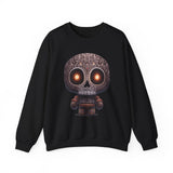 Tribal Glow Chibi Aztec Skull Unisex Sweatshirt