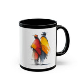 Andean Couple Poncho Art Black Mug