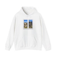 Funny Llama at the Window with Machu Picchu View Unisex Hoodie