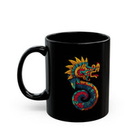 Aztec Serpent God Quetzalcoatl Modern Tribal Style Black Mug