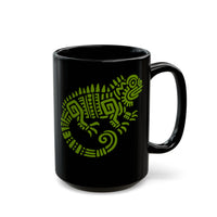 Mayan Aztec Totem Symbol of Iguana Black Mug