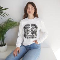 Mirrored Aztec Warriors in Glyph Style Unisex Sweatshirt