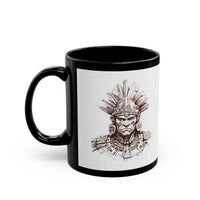 Maya Warrior Ink Portrait Black Mug