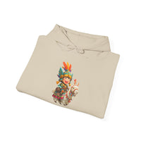 Chibi Inca Warrior Riding Llama Cartoon Unisex Hoodie