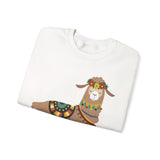 Resting Alpaca In Traditional Ornaments Unisex Sweatshirt