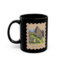 Stamp Machu Picchu Peru Black Mug