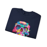 Neon Graffiti Mayan Skull Cartoon Style Unisex Sweatshirt