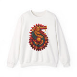 Quetzalcoatl Feathered Sun Serpent Glyph Style Unisex Sweatshirt