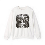 Mirrored Aztec Warriors in Glyph Style Unisex Sweatshirt