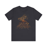 Tribal Volcano with Smoke Spirals Glyph Style Unisex T-Shirt
