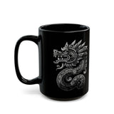 Aztec Serpent Quetzalcoatl Tribal Design Black Mug