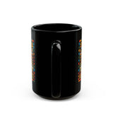 Pre-Columbian Tribal Stripe Pattern Black Mug